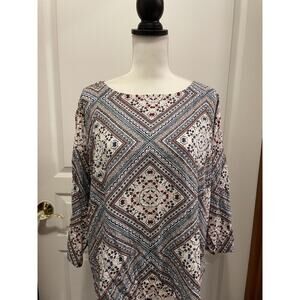J‎. Jill Women’s Top Size XL Boho 3/4 Sleeve Casual Flowy Shirt